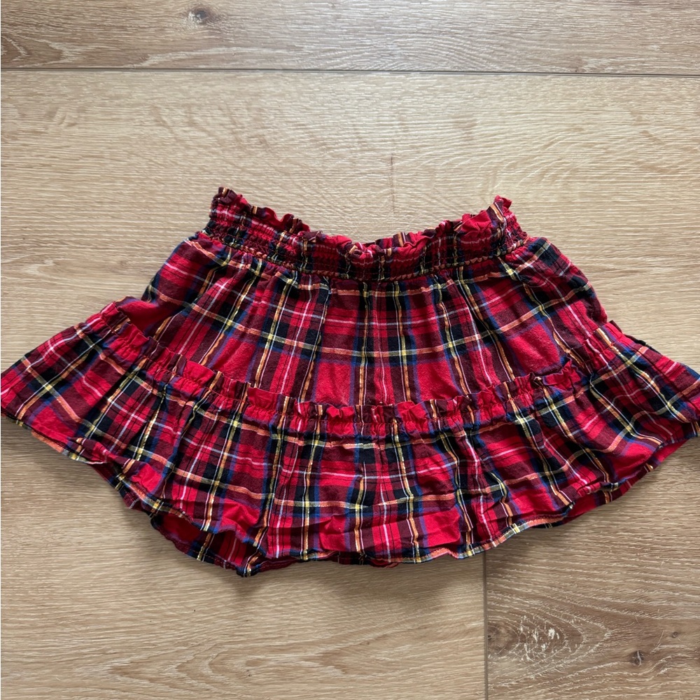 Crewcuts Red Plaid Ruffle Skirt
